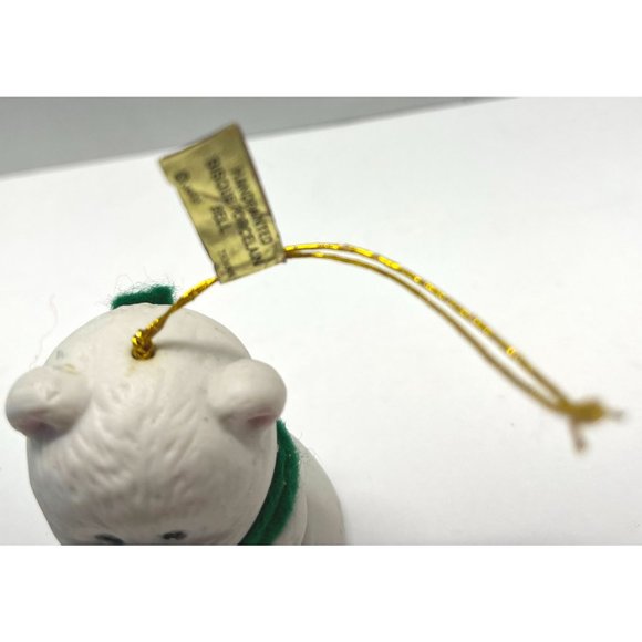 Vintage Lil Chimers Christmas Ornament Bell Jasco Polar Bear with Candy Cane 2.5 - Picture 6 of 7